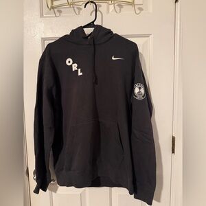 Nike Dark Gray Hoodie with White Orlando Pride logo